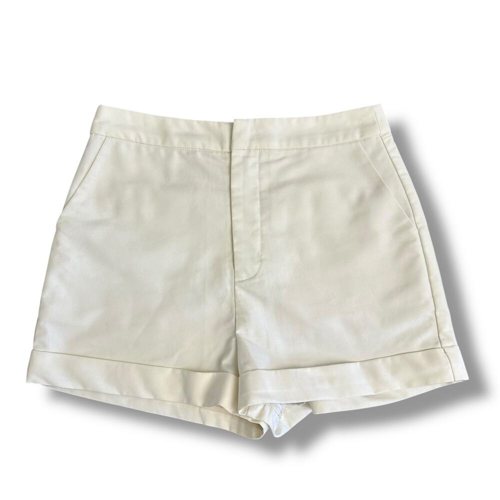 Endless Rose Cream Tailored High Waist Shorts Resort‎ Anthropologie Vibes Medium